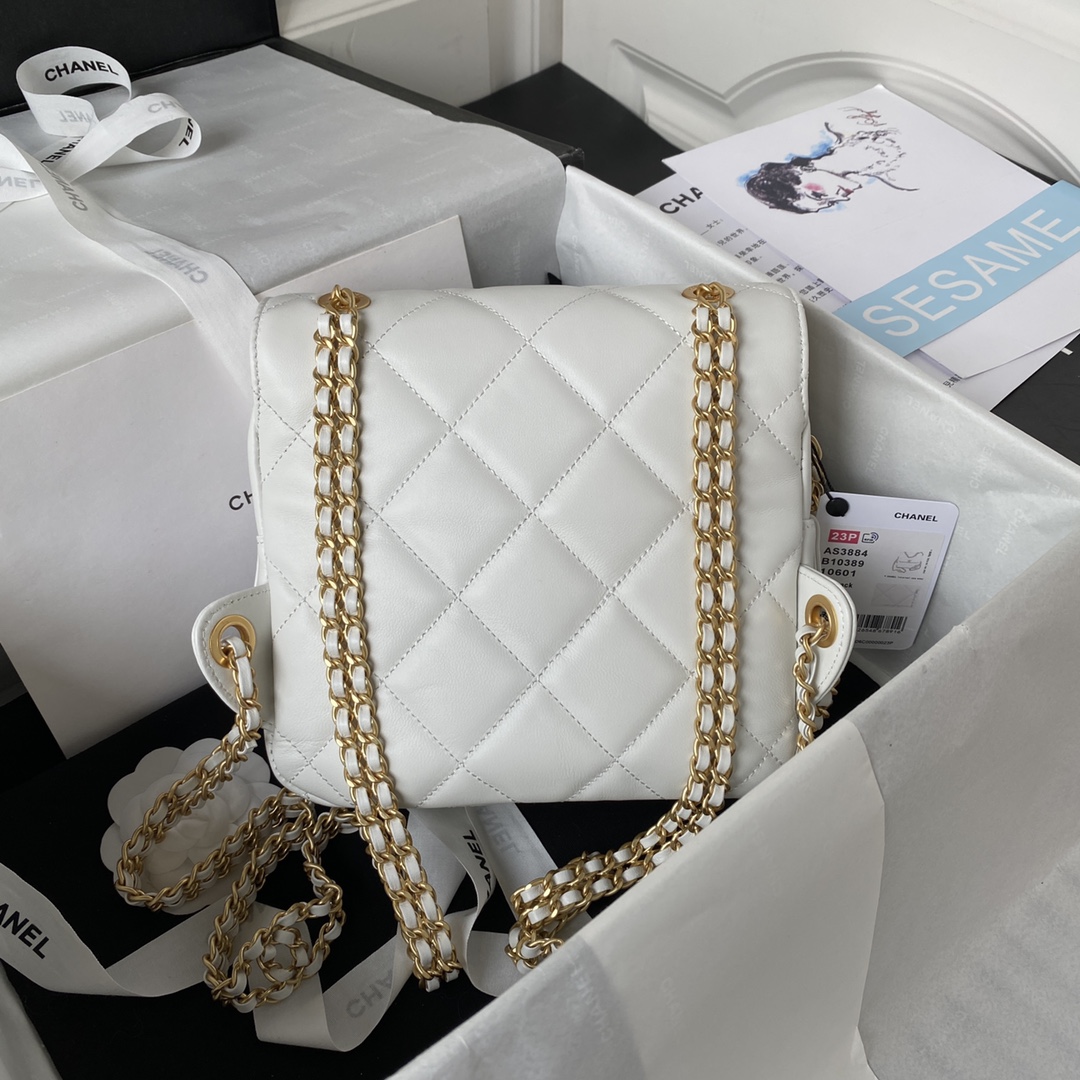 Lambskin Mini Backpack AS3884 White